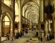 Hendrick van Steenwyck the Younger and Jan Brueghel the Elder - The Interior of a Gothic Church looking East